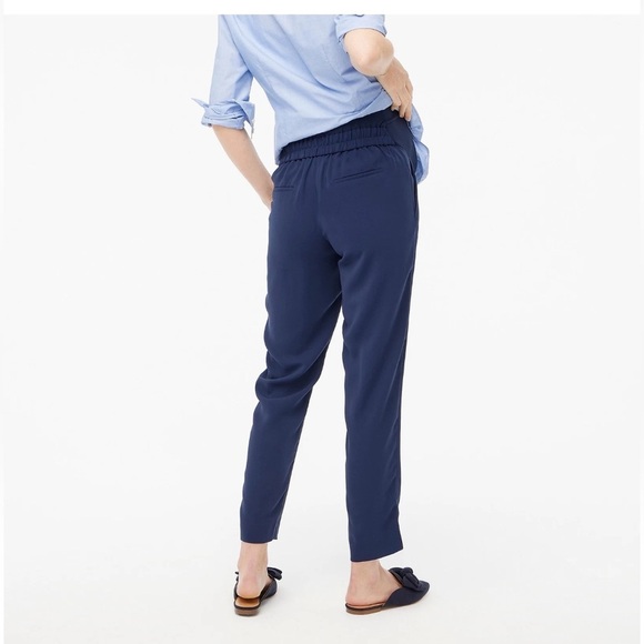 NEW J.Crew Maternity Jamie Crepe Pants Trousers Women’s Sz 20 Navy Blue Ankle - Picture 3 of 16